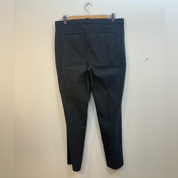 Anne Klein Pants Gray Sz 14 Subtle Plaid Skinny Pull On Stretch Slim Career - Picture 4 of 13